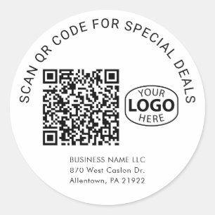 Individuelle QR-Code-Typografie für einfache Gesch Runder Aufkleber