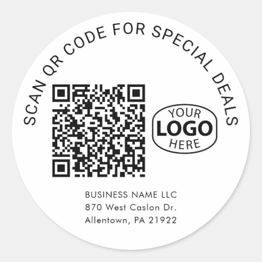 Individuelle QR-Code-Typografie für einfache Gesch Runder Aufkleber (Vorderseite)