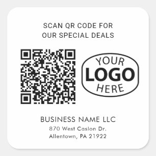 Individuelle QR-Code-Typografie für moderne Geschä Quadratischer Aufkleber