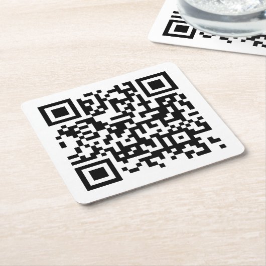 Individuelle QR-Code-Vorlage Moderne, einfache Rechteckiger Pappuntersetzer (angewinkelt)