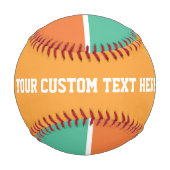 Individuelle Rays Muster Monogramm & Text-Baseball Baseball (Rückseite)