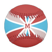 Individuelle Rays Muster Monogramm & Text-Baseball Baseball (Vorderseite)