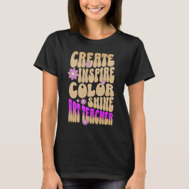 Individuelle Retro Best Art Lehrer je Inspiration T-Shirt