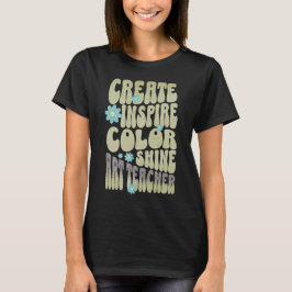 Individuelle Retro Best Art Lehrer je Inspiration T-Shirt
