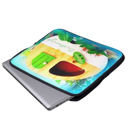 Individuelle Retro-Camper-Casa Laptopschutzhülle (Vorne Knopf)