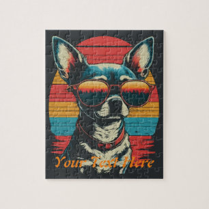 Individuelle Retro Chihuahua Puppy Sunglass Puzzle