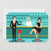 Individuelle Retro Cocktail Lounge Einladung (Vorderseite)