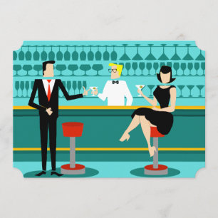 Individuelle Retro Cocktail Lounge Einladung