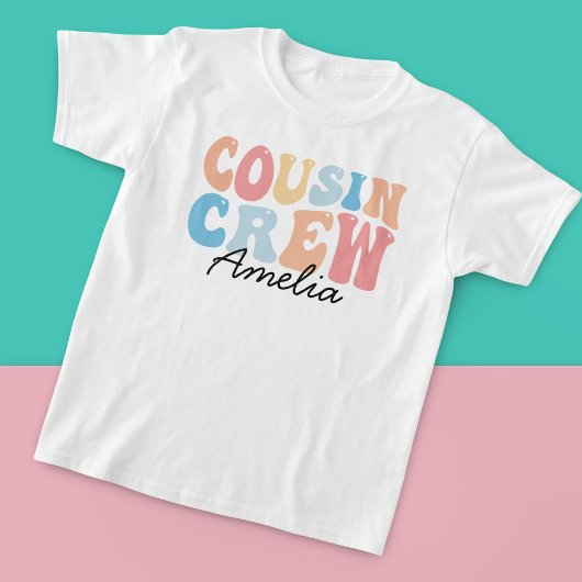 Individuelle Retro Groovy Cousin Crew Kinder T-Shirt