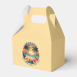 Individuelle Retro-Hawaii-Tropenferien-Familienrei Geschenkschachtel