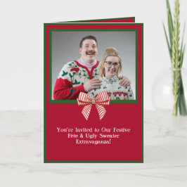 Individuelle Retro Holiday Ugly Sweater Party Einl Feiertagskarte