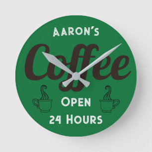 Individuelle Retro-Kaffee-Shop-Uhr Runde Wanduhr