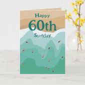 Individuelle Retro Surfer Ocean 60. Geburtstag Karte (Gelbe Blume)
