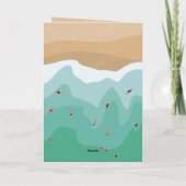 Individuelle Retro Surfer Ozean Geburtstag Karte (Rückseite)