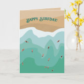 Individuelle Retro Surfer Ozean Geburtstag Karte (Gelbe Blume)