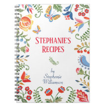 Individuelle Rezeption Notebook Folk Art Blume per