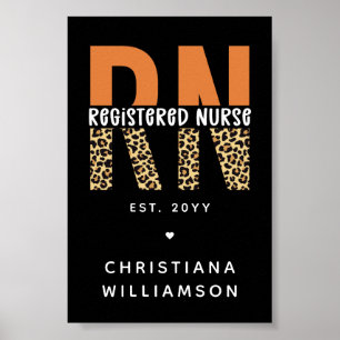 Individuelle RN-Registrierung für Leopardenleopard Poster