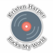 Individuelle Rocks meine Welt Personalisiert Aufkleber (Vorderseite)