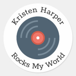 Individuelle Rocks meine Welt Personalisiert Runder Aufkleber