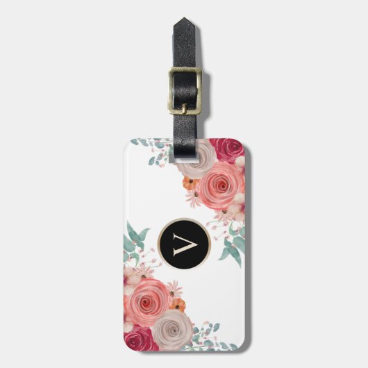 Individuelle rote Rose Gepäckanhänger (Vorderseite vertikal)