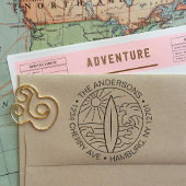 Individuelle Rücksendeadresse Surf Board Wave Surf Permastempel