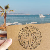 Individuelle Rücksendeadresse Surf Board Wave Surf Permastempel