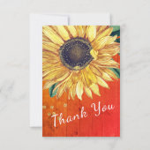 Individuelle Rustikale Chic Sonnenblumen Barnholz Dankeskarte (Rückseite)