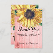 Individuelle Rustikale Chic Sonnenblumen Barnholz Dankeskarte (Vorne/Hinten)