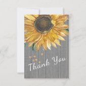 Individuelle Rustikale Chic Sonnenblumen Barnholz Dankeskarte (Rückseite)