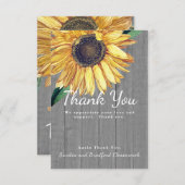 Individuelle Rustikale Chic Sonnenblumen Barnholz Dankeskarte (Vorne/Hinten)