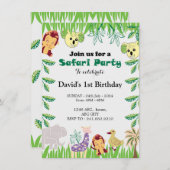 Individuelle Safari Geburtstagsparty Einladung (Vorne/Hinten)