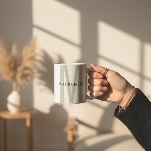 Individuelle Salbeimonogrammtasse als Geschenk zum Kaffeetasse