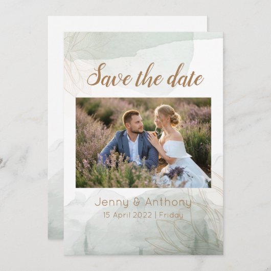 Individuelle Save the Date Einladung (Vorne/Hinten)