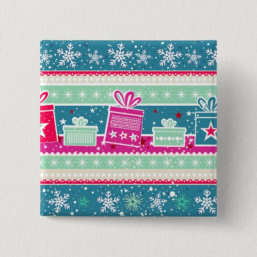 Individuelle Schneeflocken und Geschenke Button (Vorderseite)