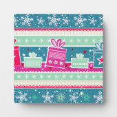 Individuelle Schneeflocken und Geschenke Fotoplatte (Vorderseite)