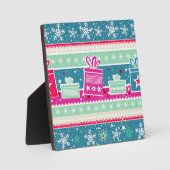 Individuelle Schneeflocken und Geschenke Fotoplatte (Vorderseite)