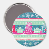Individuelle Schneeflocken und Geschenke Magnet (Vorderseite/Rückseite)