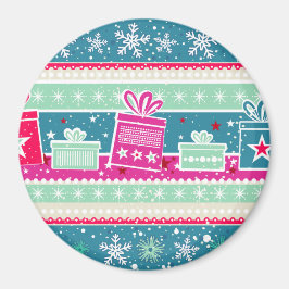 Individuelle Schneeflocken und Geschenke Magnet