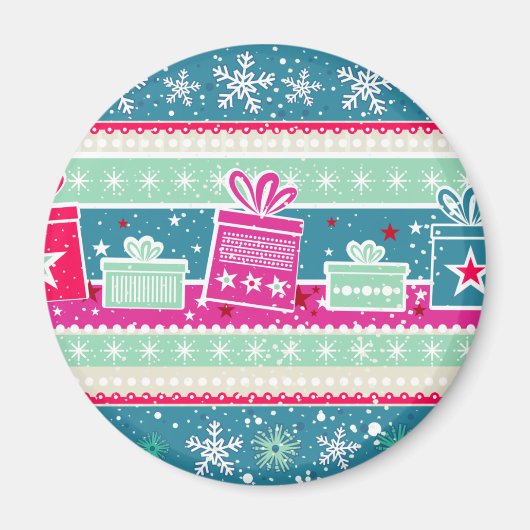 Individuelle Schneeflocken und Geschenke Magnet (Vorne)