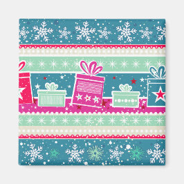 Individuelle Schneeflocken und Geschenke Magnet