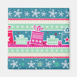 Individuelle Schneeflocken und Geschenke Magnet