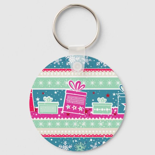 Individuelle Schneeflocken und Geschenke Schlüsselanhänger (Vorderseite)