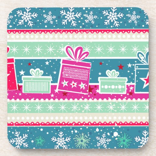 Individuelle Schneeflocken und Geschenke Untersetzer (Vorderseite)