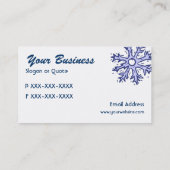 Individuelle Schneeflocken-Winterkarten Visitenkarte (Rückseite)