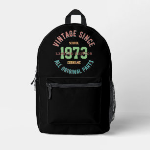 Individuelle Schultasche Name Jahr Vintage Klassik Bedruckter Rucksack