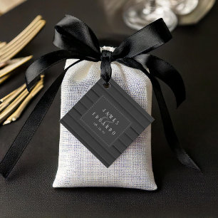 Individuelle schwarz-weiße Hochzeit ID1090 Geschenkanhänger