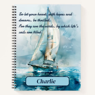 Individuelle Segelyacht Inspiration Hardcover Notizblock