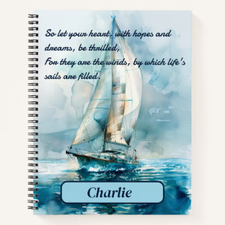 Individuelle Segelyacht Inspiration Hardcover Notizblock