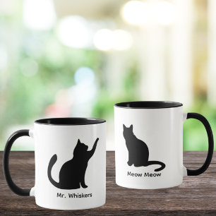 Individuelle Silhouette Katzenliebhaber Tasse