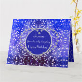 Individuelle Sondergeburtstag Bokeh-Herzen Karte (Gelbe Blume)